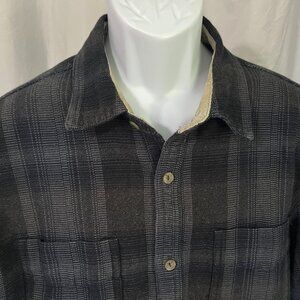 Carbon2Cobalt Men's blue and gray plaid long sleeve Shirt Jacket shacket L